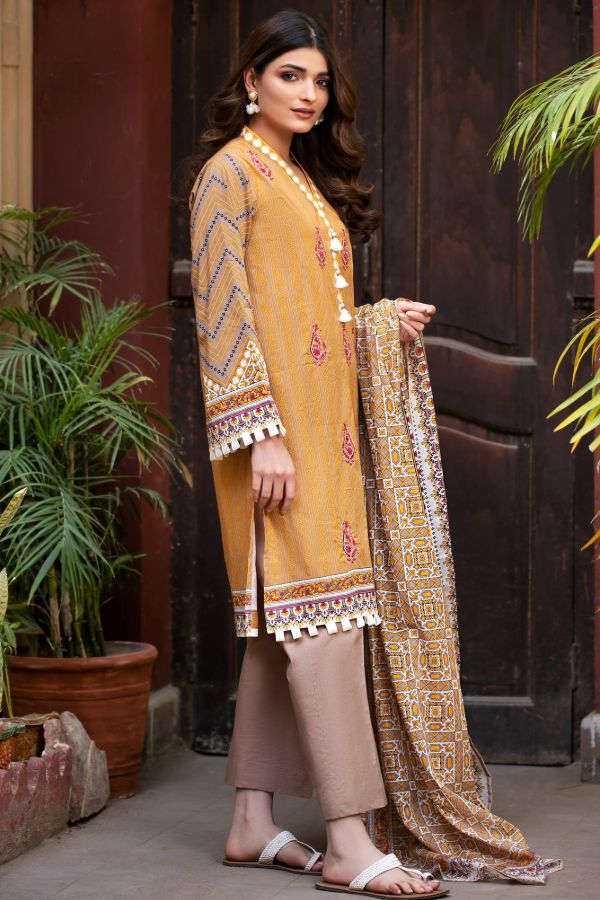 Orient Summer Lawn 3Pcs`21 OTL#11 (Brown)