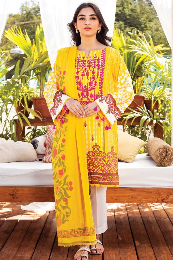 Orient Summer Lawn 3Pcs`21 OTL#141 (Yellow)