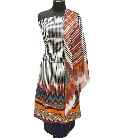 Print Lawn Chiffon Dupatta 3Pcs D#3-2