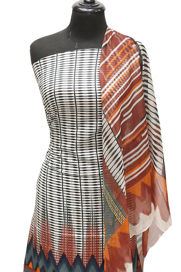 Print Lawn Chiffon Dupatta 3Pcs D#3-2