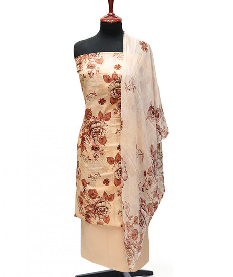 Puri Print Lawn C/Dupatta`25 D#7035 (Peach)