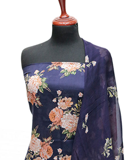 Puri Print Lawn C/Dupatta`25 D#7035 (Purple)