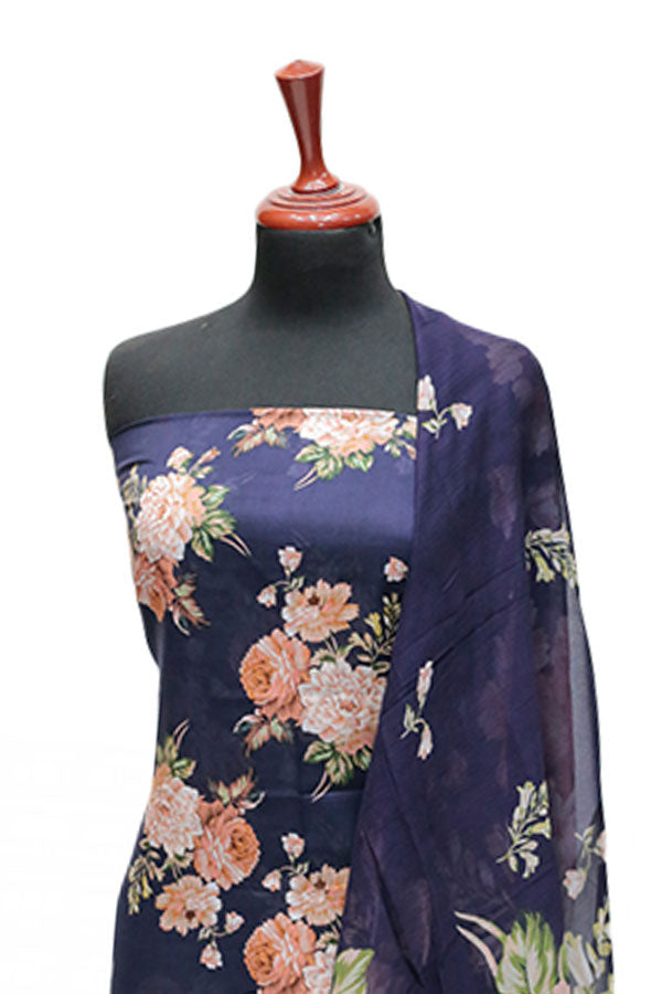 Puri Print Lawn C/Dupatta`25 D#7035 (Purple)