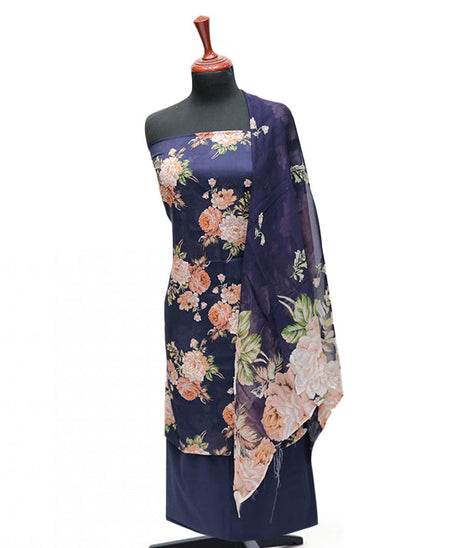 Puri Print Lawn C/Dupatta`25 D#7035 (Purple)