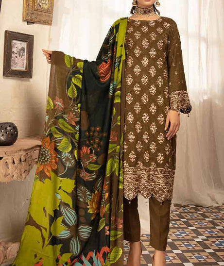 RA Blossom Emb P/Wool Shawl'21 D#06