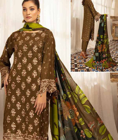RA Blossom Emb P/Wool Shawl'21 D#06