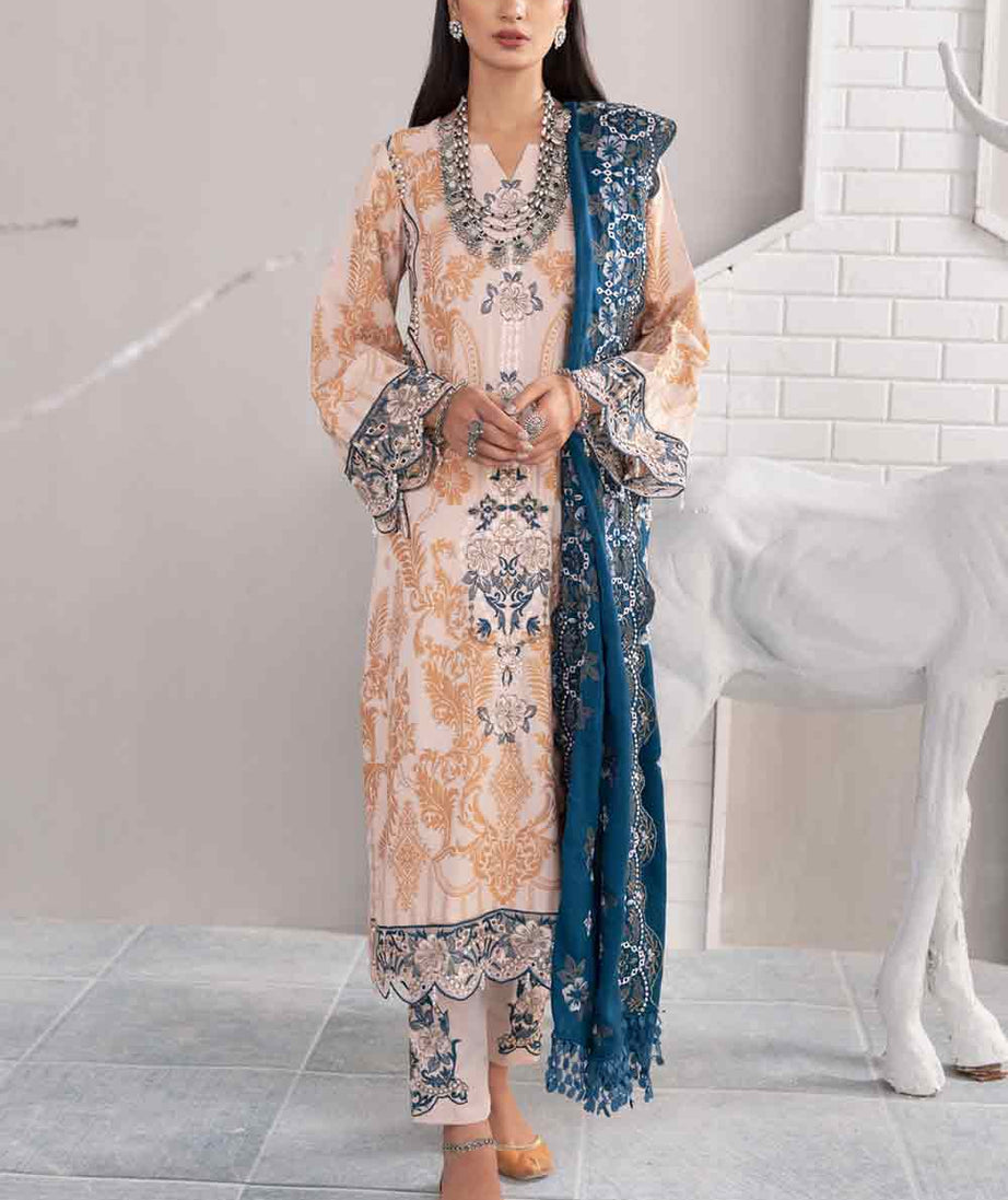 RA Nureh Emb Jacquard L/Peach'21 Vol-3 J#7