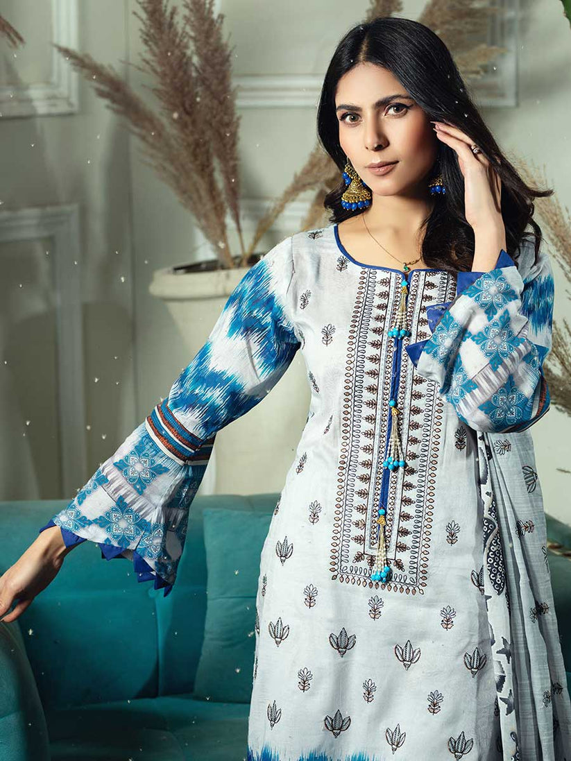 Aalaya R/Mehtab Emb Lawn`23 D#1 (Grey)