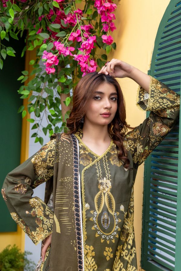 Rahat Premium Lawn`26 (Vol-3) D#01 B-Green