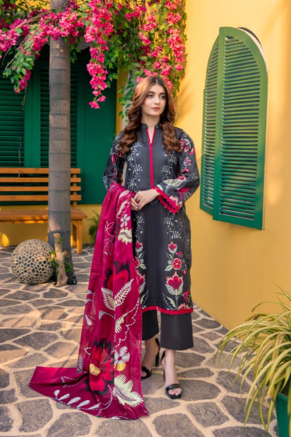 Rahat Premium Lawn`26 (Vol-3) D#01 BLACK