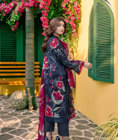Rahat Premium Lawn`26 (Vol-3) D#01 BLACK