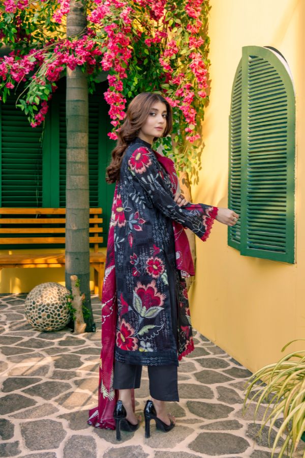 Rahat Premium Lawn`26 (Vol-3) D#01 BLACK