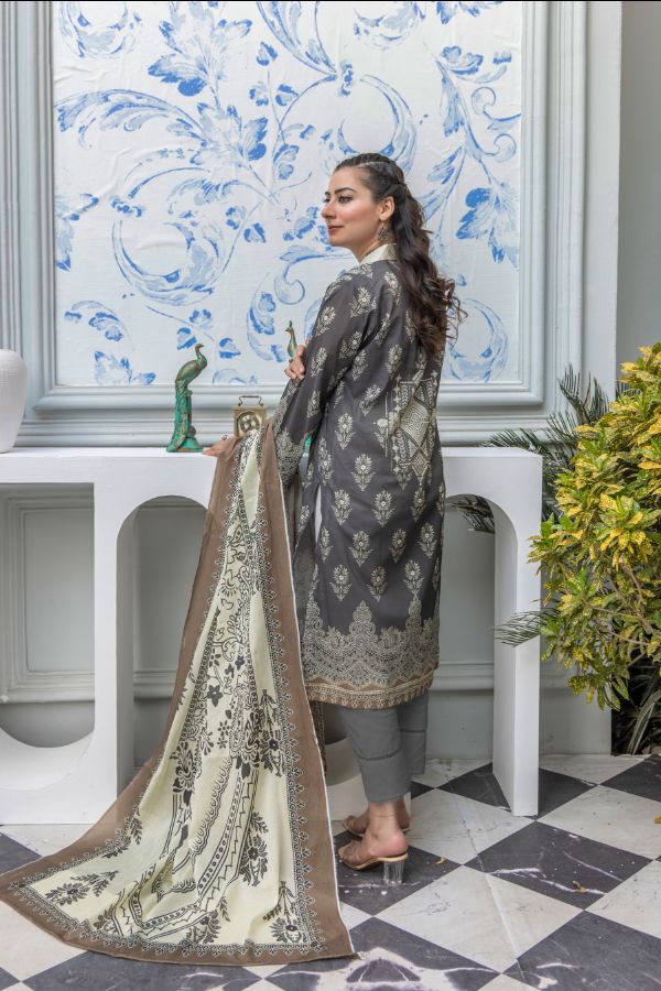 Rahat Premium Lawn`26 (Vol-3) D#01 D-GREY
