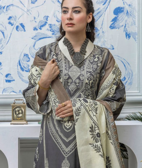 Rahat Premium Lawn`26 (Vol-3) D#01 D-GREY
