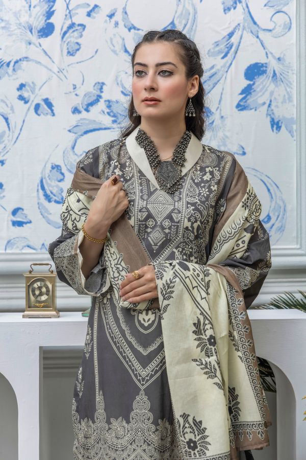 Rahat Premium Lawn`26 (Vol-3) D#01 D-GREY