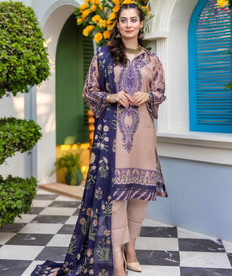 Rahat Premium Lawn`26 (Vol-3) D#01 L-BROWN