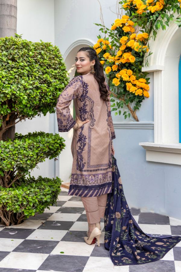 Rahat Premium Lawn`26 (Vol-3) D#01 L-BROWN