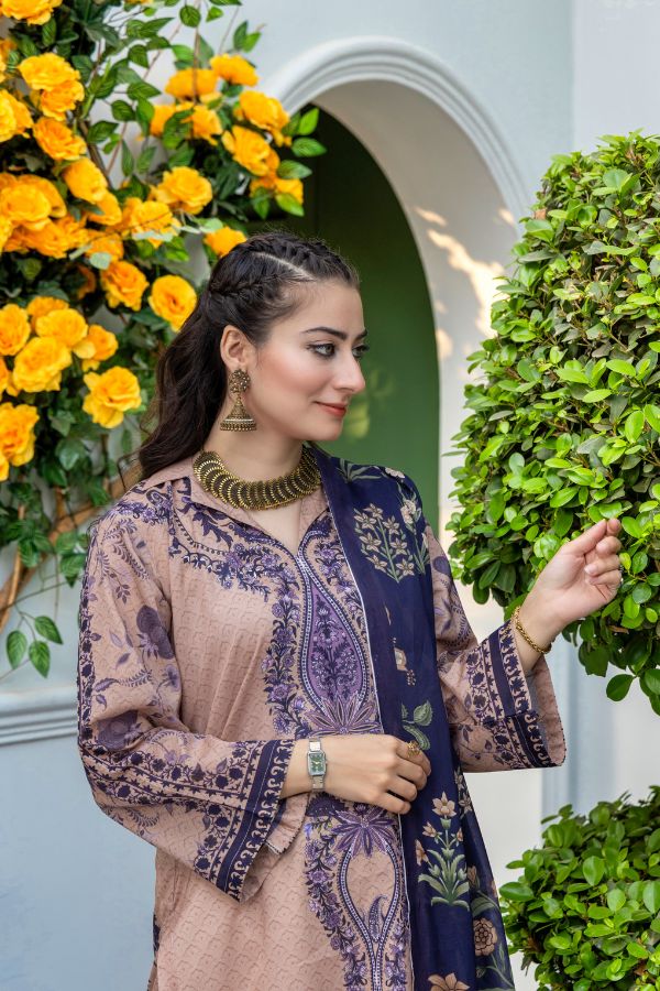 Rahat Premium Lawn`26 (Vol-3) D#01 L-BROWN