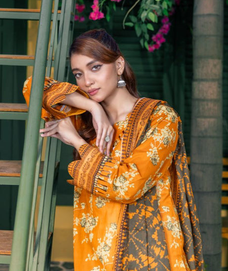 Rahat Premium Lawn`26 (Vol-3) D#01 MUSTARD