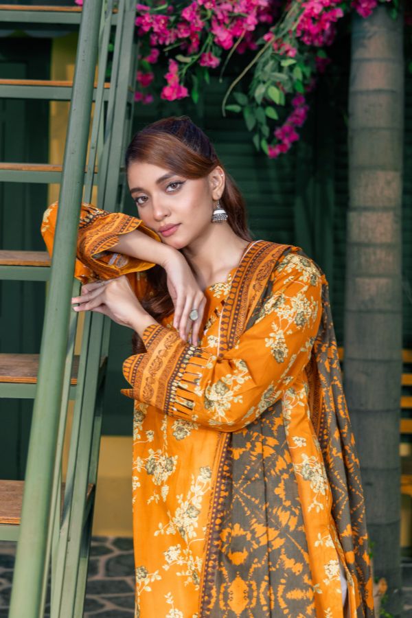 Rahat Premium Lawn`26 (Vol-3) D#01 MUSTARD