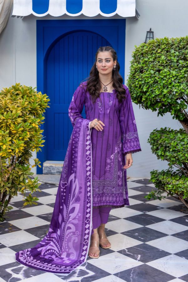 Rahat Premium Lawn`26 (Vol-3) D#01 PURPLE