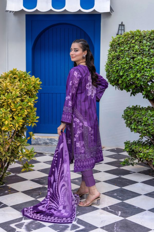 Rahat Premium Lawn`26 (Vol-3) D#01 PURPLE