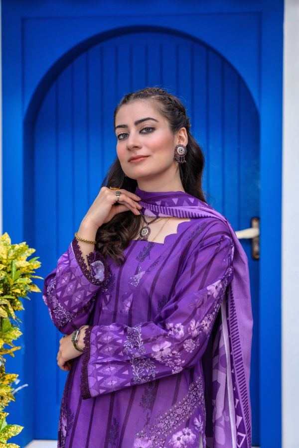 Rahat Premium Lawn`26 (Vol-3) D#01 PURPLE