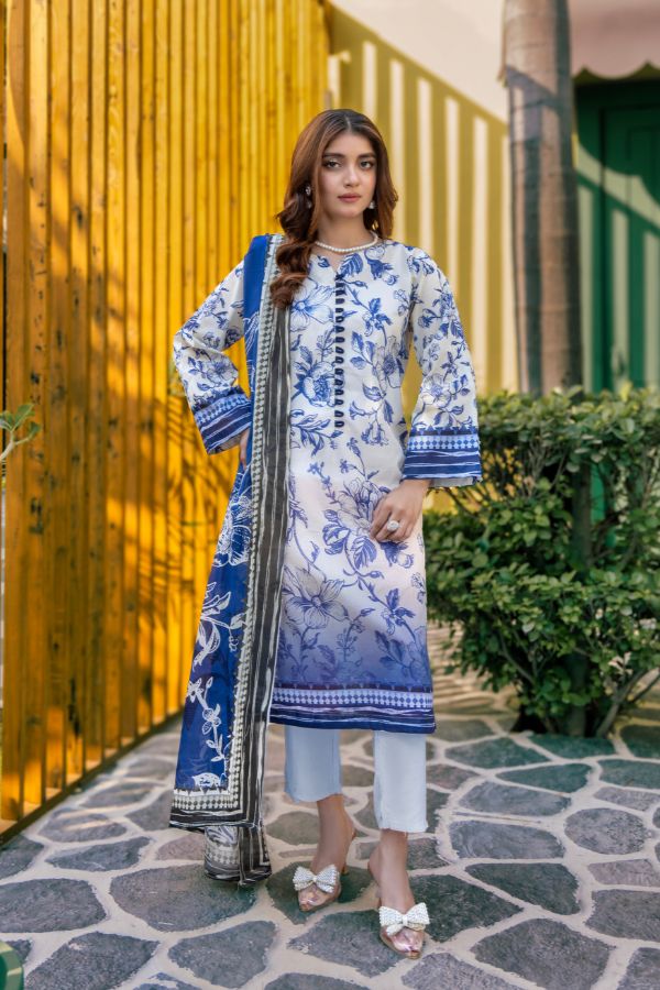 Rahat Premium Lawn`26 (Vol-3) D#01 WHITE