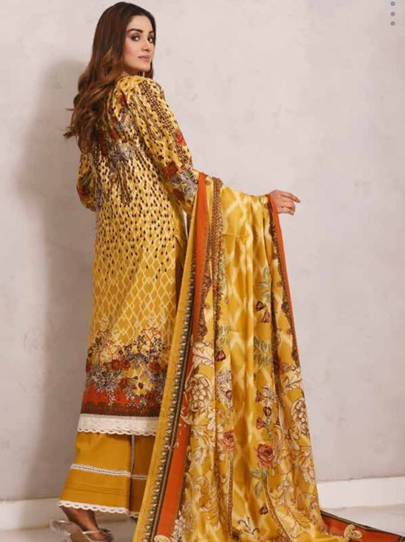 Roshni Print Lawn`22 D#902 Golden