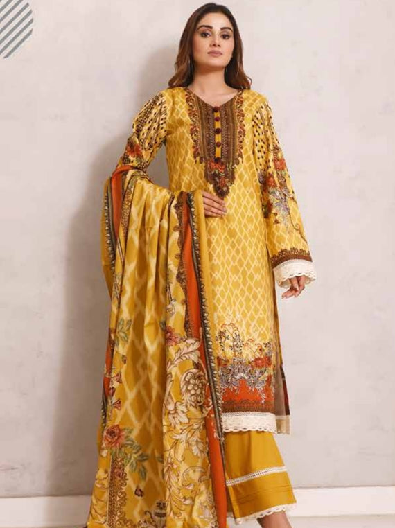 Roshni Print Lawn`22 D#902 Golden