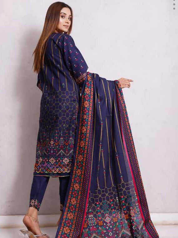 Roshni Print Lawn`22 D#910 Nevy Blue