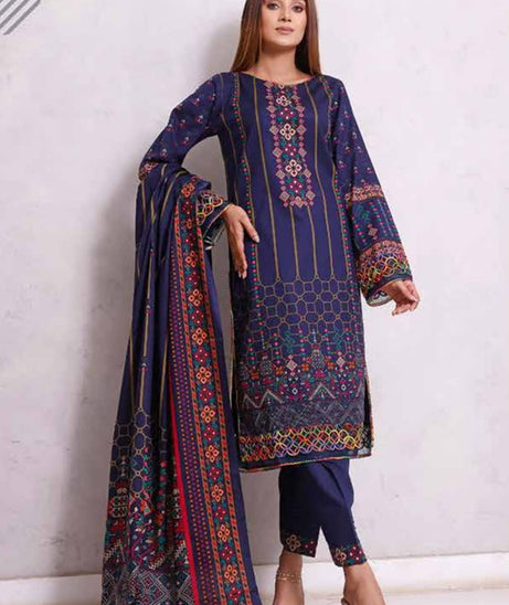 Roshni Print Lawn`22 D#910 Nevy Blue