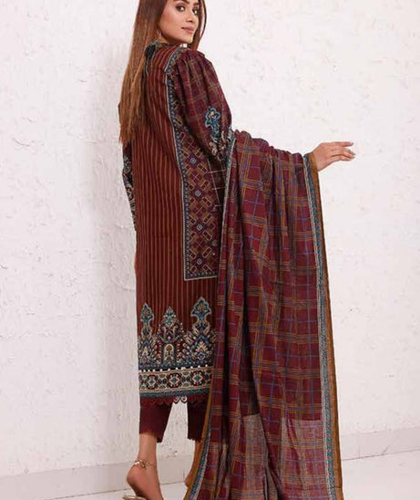 Roshni Print Lawn`22 D#913 Maroon