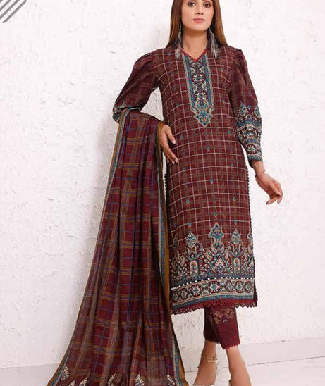 Roshni Print Lawn`22 D#913 Maroon