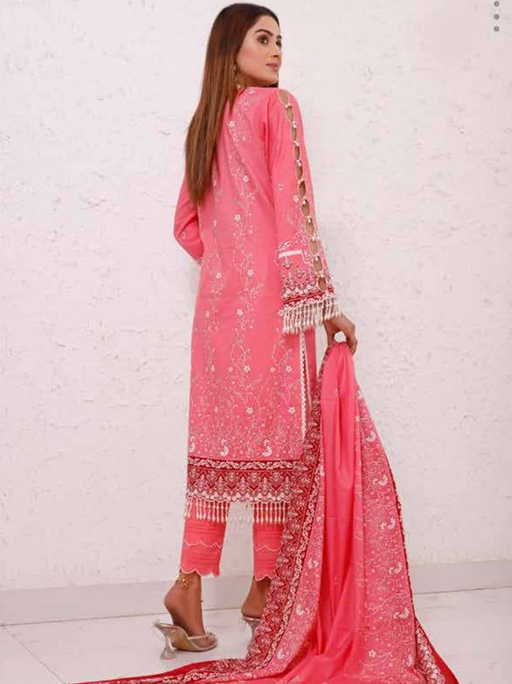 Roshni Print Lawn`22 D#914 Pink