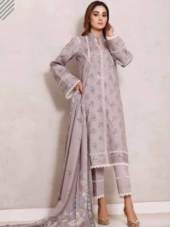 Roshni Print Lawn`22 D#918 Grey