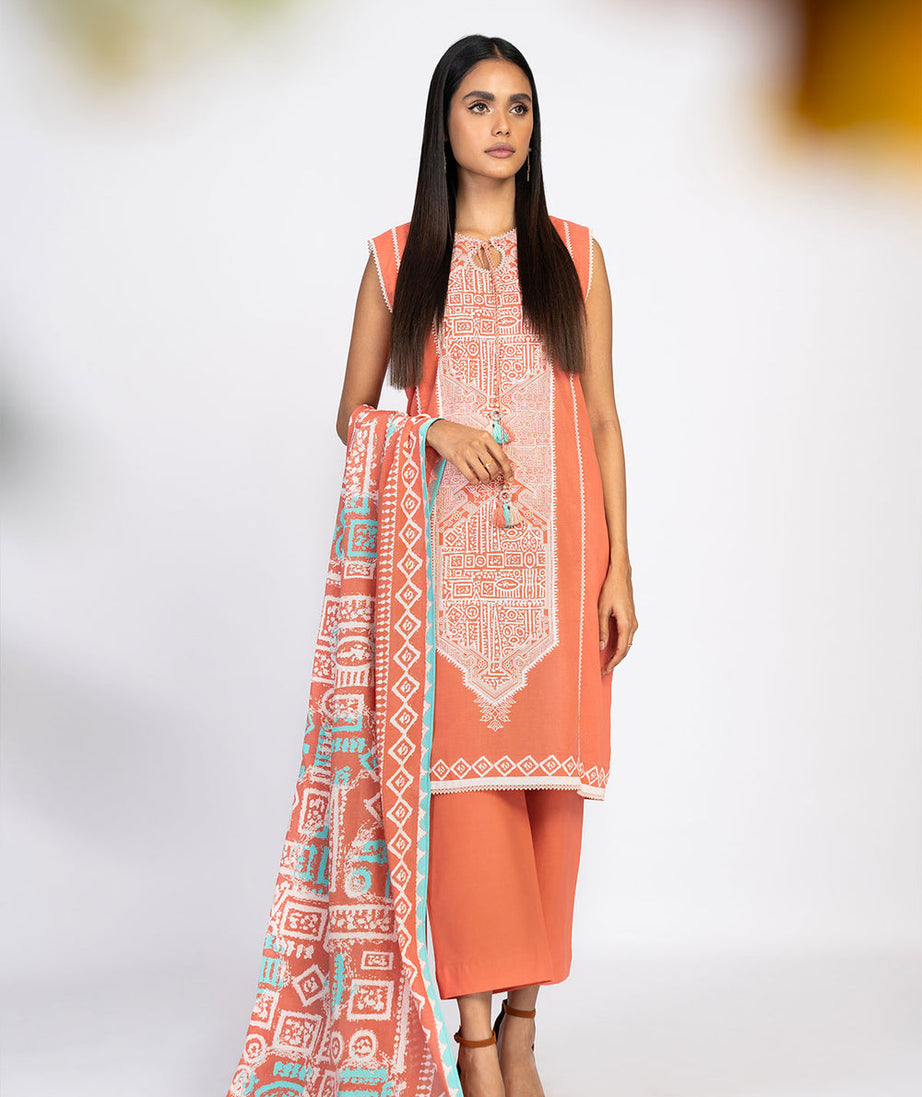 Al-Karam S/S Lawn`23 SS#31 Peach