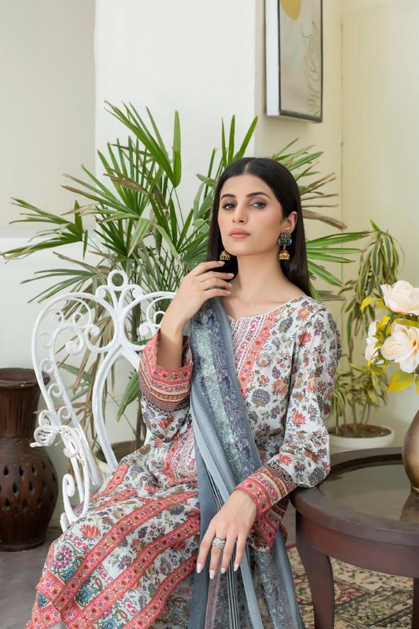 Salina Digital print Lawn`22 Fawn