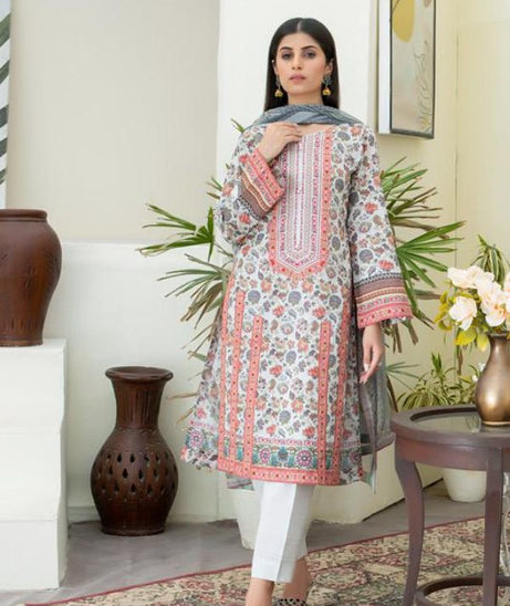 Salina Digital print Lawn`22 Fawn