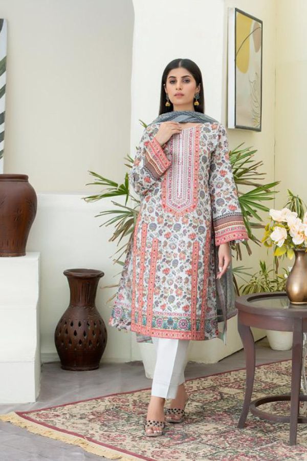 Salina Digital print Lawn`22 Fawn