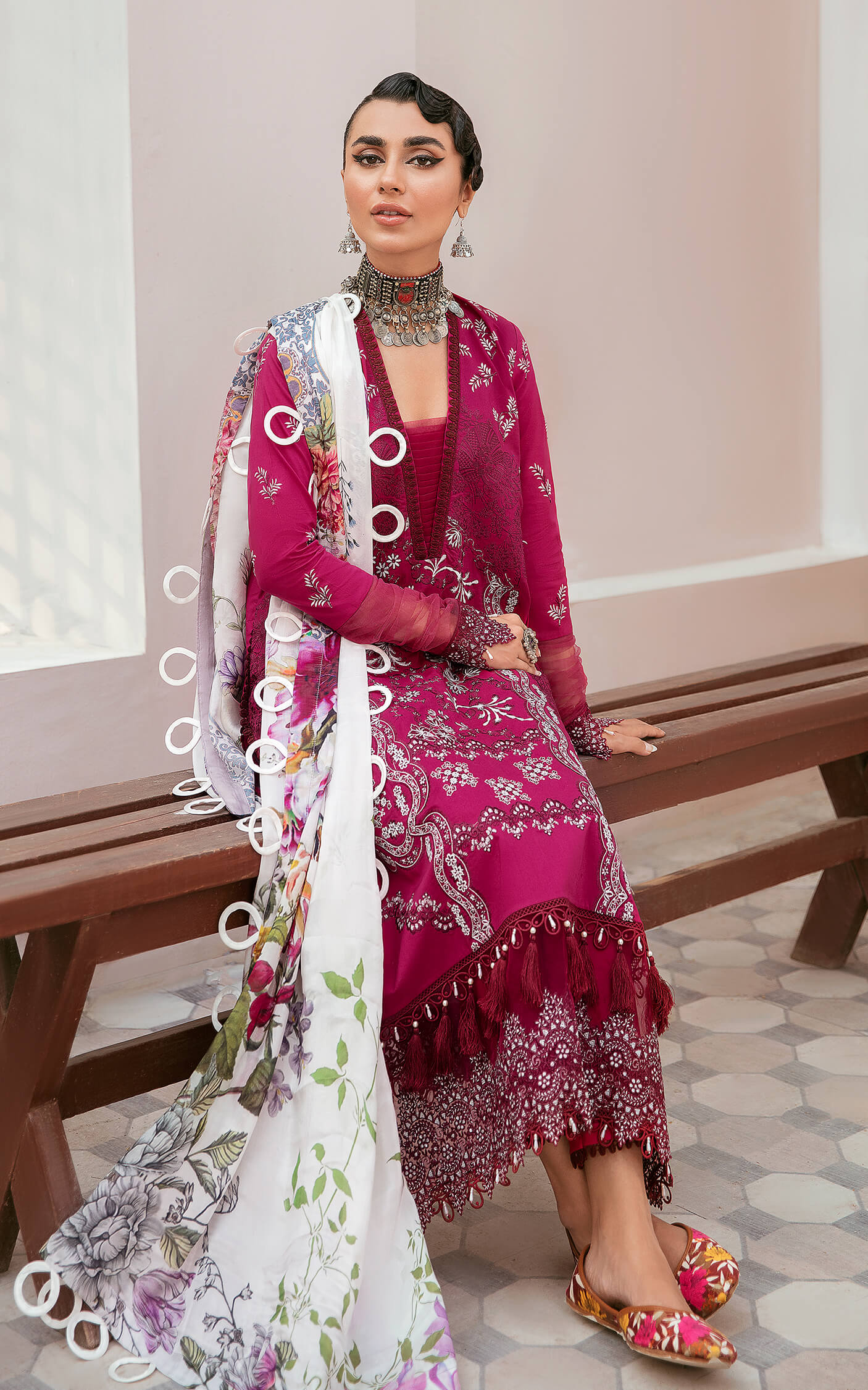 Asifa Nabeel Qaus-e-Quzah Luxury Lawn'22 SS#08