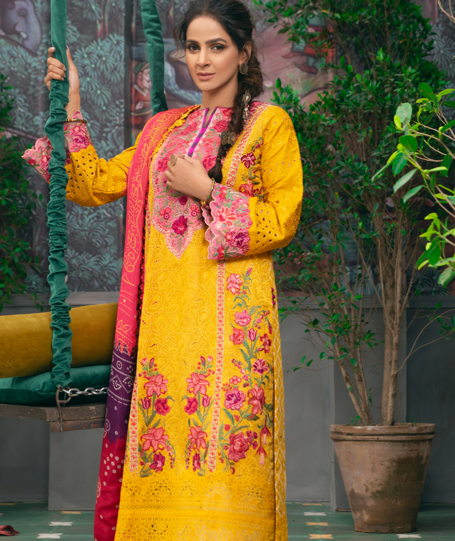 Maryam hussain Luxury Festive Lawn`21D#10 - KESAR