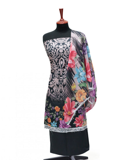 Serene Digital Print Lawn`25 D#14 (Black)