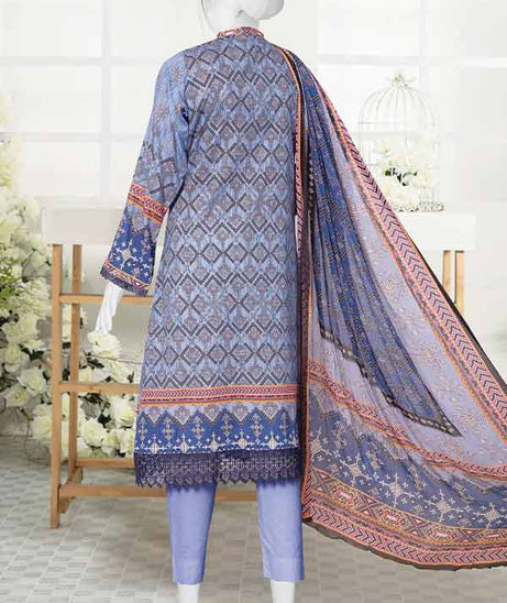 Serene Print Lawn`23 D#995 L-Blue