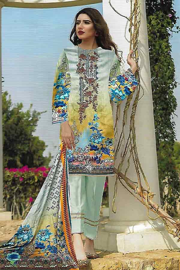 Shaista Azure Linen`21 D#HSU#115