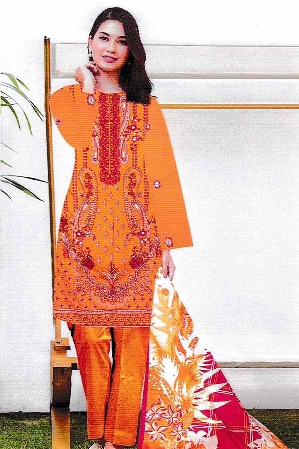 Shaista Emb Wool Peach'21 D#3320 Orange
