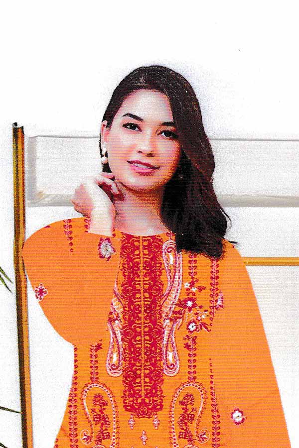 Shaista Emb Wool Peach'21 D#3320 Orange