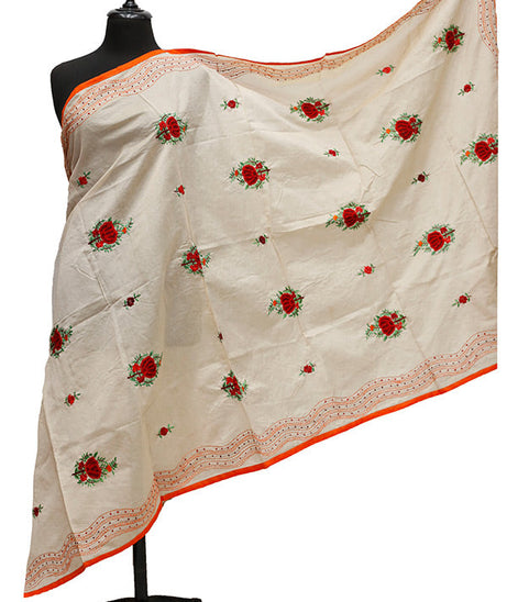 Silk Needle Work Dupatta D#1-01