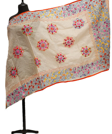 Silk Needle Work Dupatta D#1-15