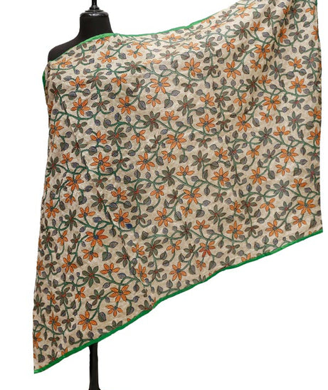 Silk Needle Work Dupatta D#1-37